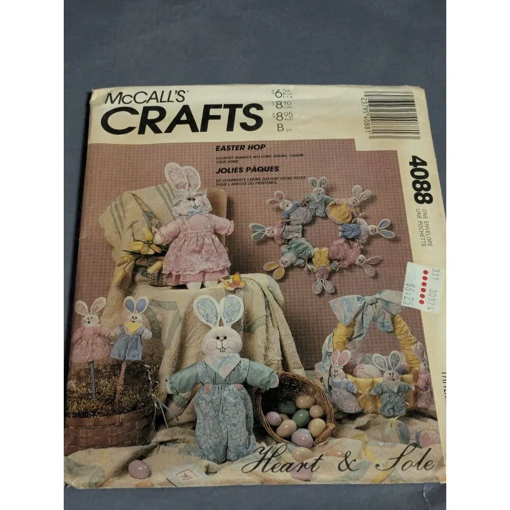 McCall's Crafts 4088 Easter Bunnies & 3313 Halloween Decorations UNCUT